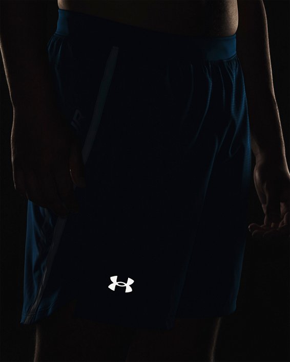 Men's UA Launch 7'' Graphic Shorts in Blue image number 3